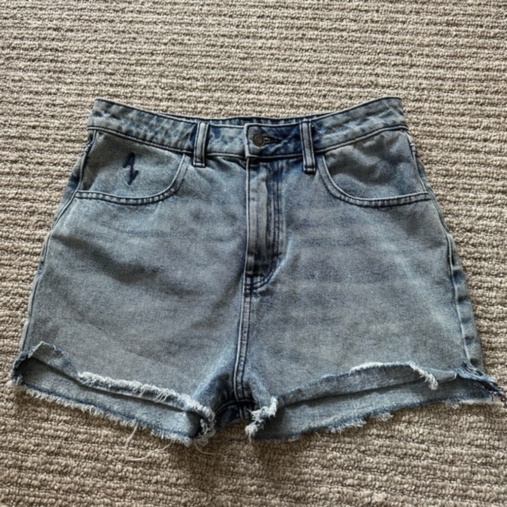 Denim Frayed Hem Women Shorts